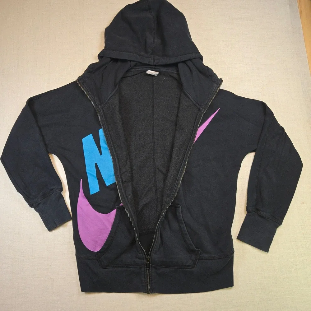 Nike Sportswear FullZip Hoodie XL Women Black Blue Purple Big Swoosh Logo Jacket